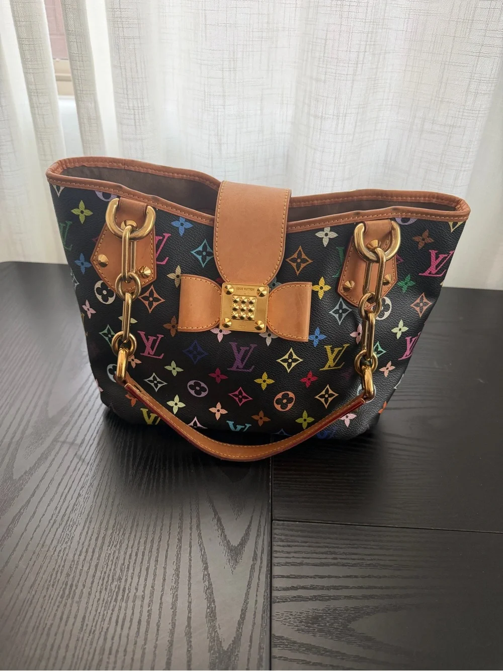 Louis Vuitton Black Monogram Multicolore Annie MM Tote Bag